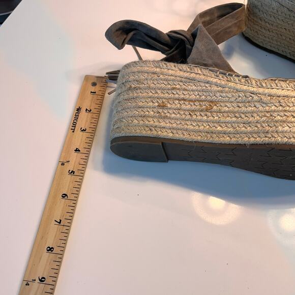 Marc Fisher Rebecca Leather Platform Espadrille Sandals Brown Size 8.5 - Picture 4 of 8